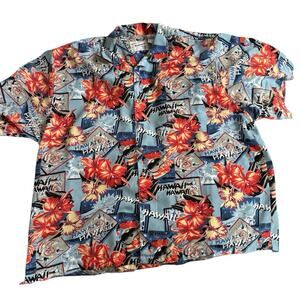 Vintage Hawaiian shirt Reservoir hibiscus flowers 4XL EUC